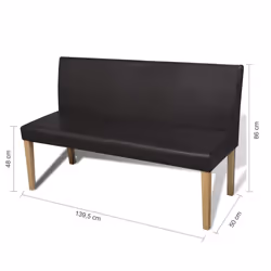 VidaXL Kunstledersofa Braune Lederbank établi d'intérieur - Vue supplémentaire 6