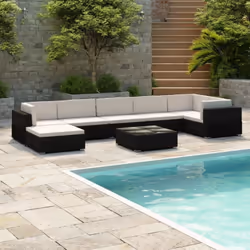Cet ensemble de meuble de jardin en résine tressée élégante et très confortable sera certainement le point central de votre t ...