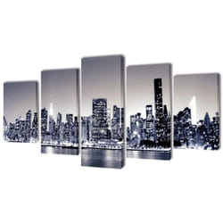 Set de toiles murales imprimées Horizon de New York monochrome