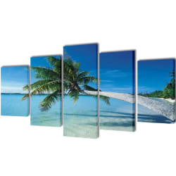 Set de toiles murales imprimées Plage avec palmier 200 x 100 cm - TU