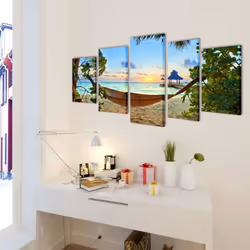 Ce set de 5 toiles imprimées sera idéal pour décorer votre salon, salle à manger, chambre à coucher, etc. En toile de haute q ...