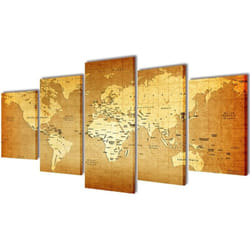 Vidaxl - Set de toiles murales imprimées 'Carte du monde' 200 x 100 cm