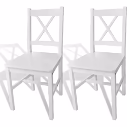 Cet ensemble de chaises à manger en bois, au design simple pourtant élégant, se compose de 2 chaises et sera un excellent sup ...