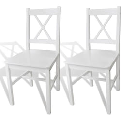 Vidaxl - Chaises à manger lot de 2 blanc bois de pin
