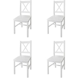 Vidaxl - Chaises à manger lot de 4 blanc bois de pin