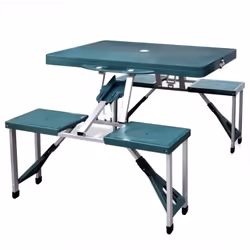 Ce kit de table de camping se compose d'une table et 4 tabourets.Pliable et doté d'une poignée de transport pratique, il est ...