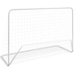 Vidaxl - But de football avec filet 182x61x122 cm Acier Blanc