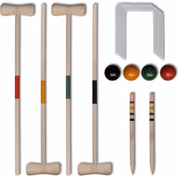 vidaXL Ensemble de croquet en bois pour 4 joueurs