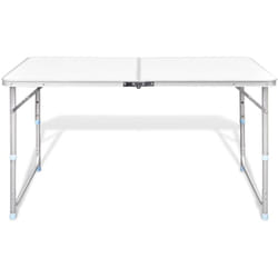 Table pliable de camping Hauteur réglable Aluminium 120x60 cm Vidaxl