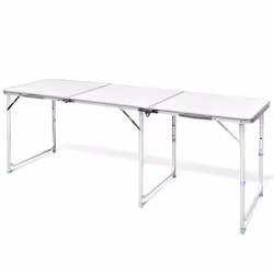 Table pliante de camping en aluminium avec hauteur ajustable