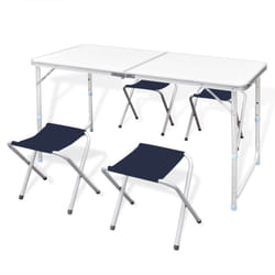 Vidaxl - Jeu de table pliable de camping et 4 tabourets 120x60 cm