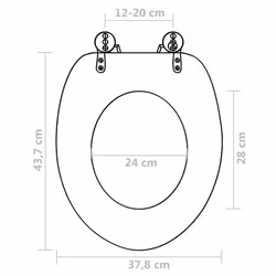 VidaXL 141482 siège de toilette Abattant rigide Panneaux MDF Noir - Vue supplémentaire 10