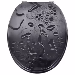 VidaXL 141482 siège de toilette Abattant rigide Panneaux MDF Noir - Vue supplémentaire 4