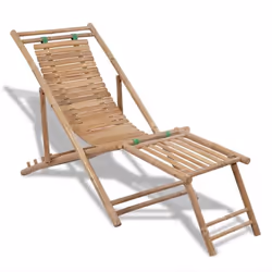 vidaXL Chaise de terrasse d'extérieur avec repose-pied Bambou - TU