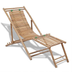 vidaXL Chaise de terrasse d'extérieur avec repose-pied Bambou - TU