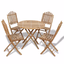 Description générale Cet ensemble en bambou possède un design élégant et se compose d'une table et de 4 chaises. Son élégance ...