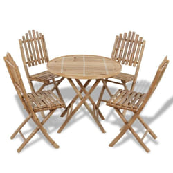 Vidaxl - Ensemble à manger d'extérieur pliable 5 pcs Bambou