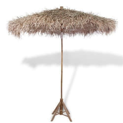 vidaXL Parasol en bambou avec toit en feuille de bananier 270 cm - TU