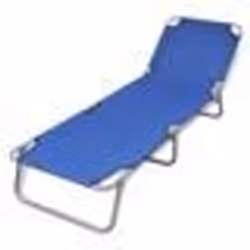 vidaXL Chaise longue pliable acier enduit de poudre bleu - TU