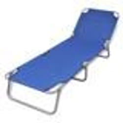 vidaXL Chaise longue pliable acier enduit de poudre bleu - TU