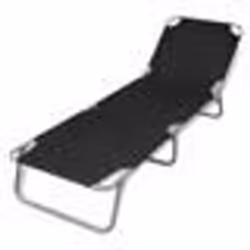 vidaXL Chaise longue pliable acier enduit de poudre noir - TU
