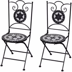 Cet ensemble de chaises en mosaïque ajoutera une touche décorative à votre jardin, terrasse ou balcon. Cela vous fera tout pa ...