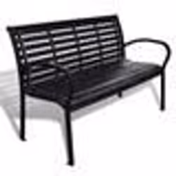 vidaXL Banc de jardin 125 cm acier et WPC noir - TU