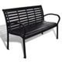 vidaXL Banc de jardin 125 cm acier et WPC noir - TU