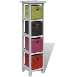 Tagère de rangement et paniers multicolores Bois de Paulownia