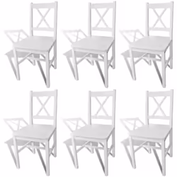 Cet ensemble de chaises à manger en bois, au design simple pourtant élégant, se compose de 6 chaises et sera un excellent sup ...