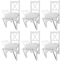Vidaxl - Chaises à manger lot de 6 blanc pinède
