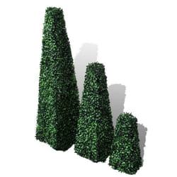 vidaXL Ensemble de 3 buis formés artificiels pyramidaux - TU