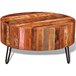 vidaXL Table basse ronde Bois massif de récupération - TU
