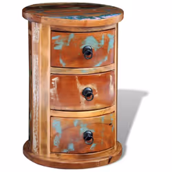 Cette armoire ronde en bois de style antique, complète avec 3 tiroirs, apporte un grand espace de rangement et vous aidera sû ...
