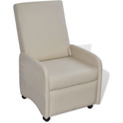 Vidaxl - Fauteuil pliable crème similicuir