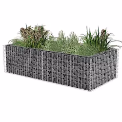 vidaXL Jardinière à gabion Acier galvanisé 180 x 90 x 50 cm - TU