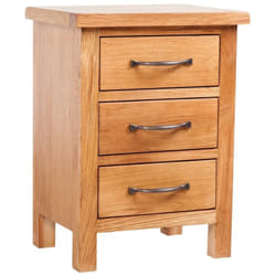 Table De Chevet Avec 3 Tiroirs 40x30x54 Cm Bois De Chêne Massif Vidaxl