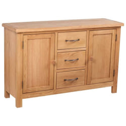Buffet Avec 3 Tiroirs 110 X 33,5 X 70 Cm Bois De Chêne Massif Vidaxl