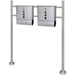 Double boîte à lettre sur support en acier inoxydable - TU