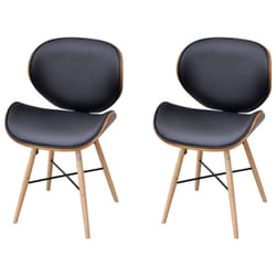 Vidaxl - Chaises à manger lot de 2 similicuir et bois courbé