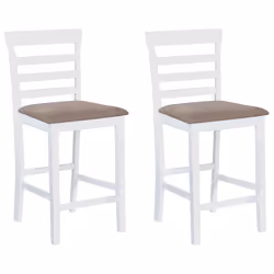 vidaXL Chaises de bar lot de 2 blanc tissu - TU