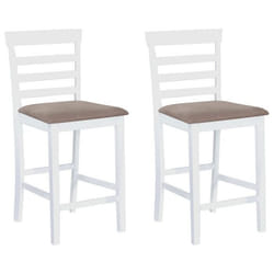vidaXL Chaises de bar lot de 2 blanc tissu - TU