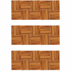 Cet ensemble de 30 tuiles de terrasse en bois dur sera parfait pour orner les surfaces ou les allées dans votre jardin, sur v ...