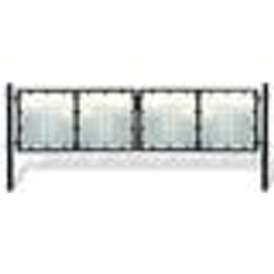 vidaXL Portail simple de clôture Noir 300x150 cm - TU