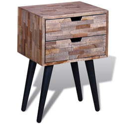 VidaXL 241711 Table de nuit et table de chevet Table de nuit / chevet 2 tiroir(s) Noir, Bois