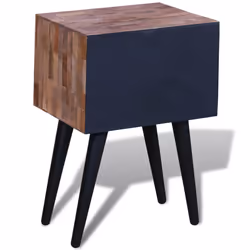 VidaXL 241711 Table de nuit et table de chevet Table de nuit / chevet 2 tiroir(s) Noir, Bois