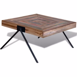 Cette table basse en bois de teck récupéré est un accessoire intemporel dans votre maison. Son dessus de table en bois solide ...
