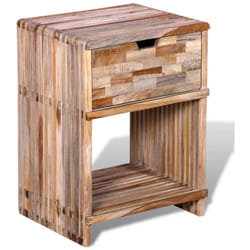 Vidaxl - Table de chevet avec tiroir Bois de teck recyclé