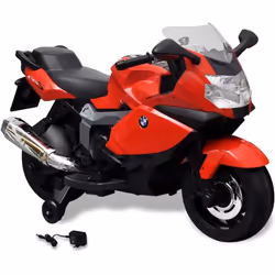 Cette moto électrique BMW combine un style sportif avec des fonctionnalités super pour les enfants, et sa couleur rouge brill ...