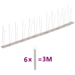 Vidaxl - Ensemble de 6 pointes à 2 rangées contre oiseaux Inox 3 m